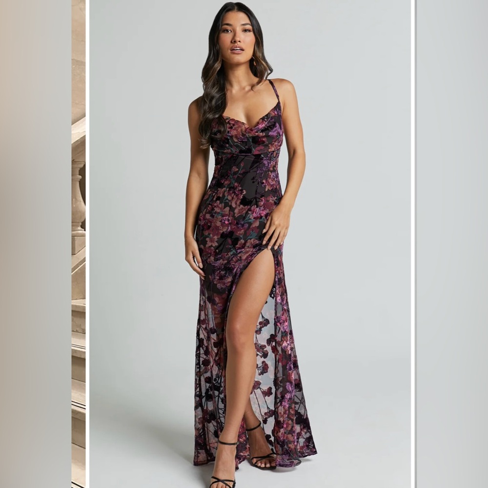 Showpo Aletta cowl neck purple maxi dress. Size 4, great condition - Picture 2 of 5